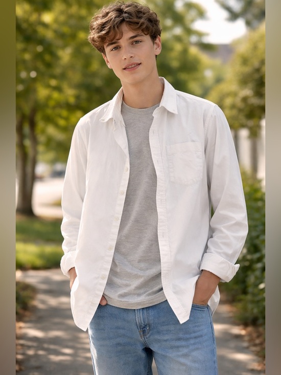 Other - Old Navy White Button-Down Shirt, 100% Cotton Youth Size Extra Large 14-16